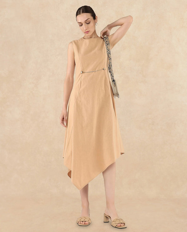 Rareism Women Melrick Beige Plain Dress