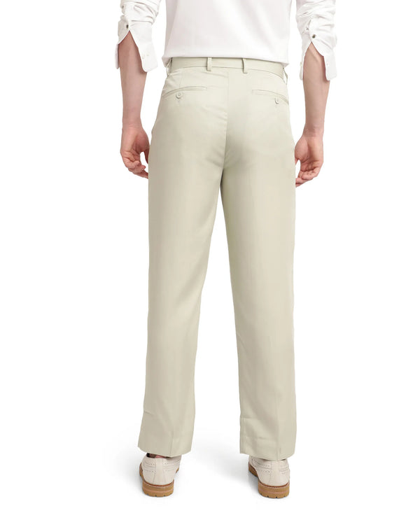 Rare Rabbit Mens Memos Light Green Tencel Fabric Solid Regular Fit Tencel Fabric Trouser
