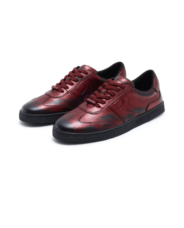 Rare Rabbit Men Mercure Metallic Red Lace-Up Closure Shoes