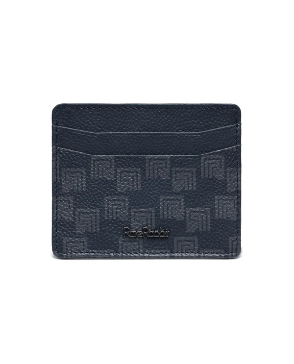 Rare Rabbit Men Mersin Blue Leather Card Holder