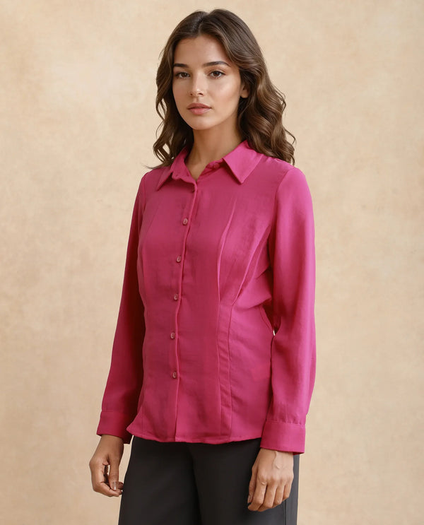 Rareism Women Mersin Pink Plain Top