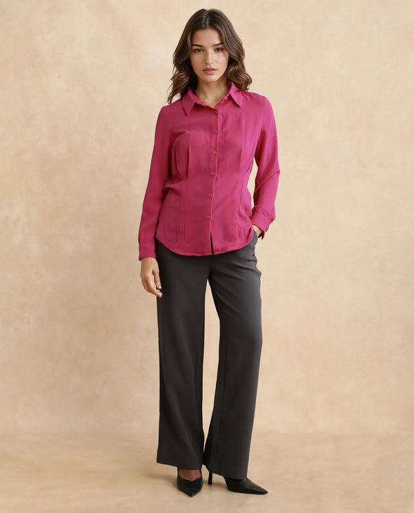 Rareism Women Mersin Pink Plain Top