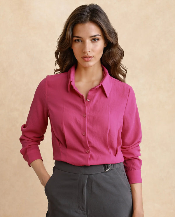 Rareism Women Mersin Pink Plain Top