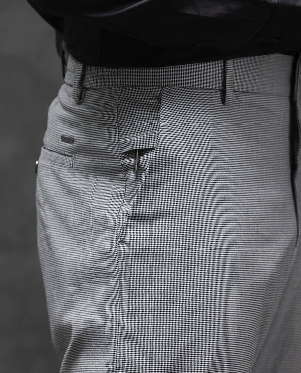 Rare Rabbit Mens Micra-1 Grey Cotton Polyester Lycra Blend Regular Fit Checks Trouser