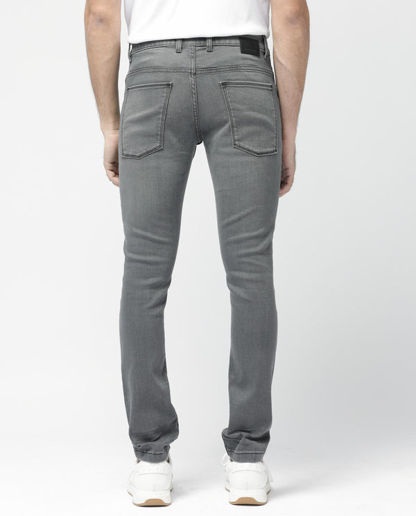 Rare Rabbit Mens Mesa Grey Cotton Polyester Solid Mid Rise Slim Fit Jeans