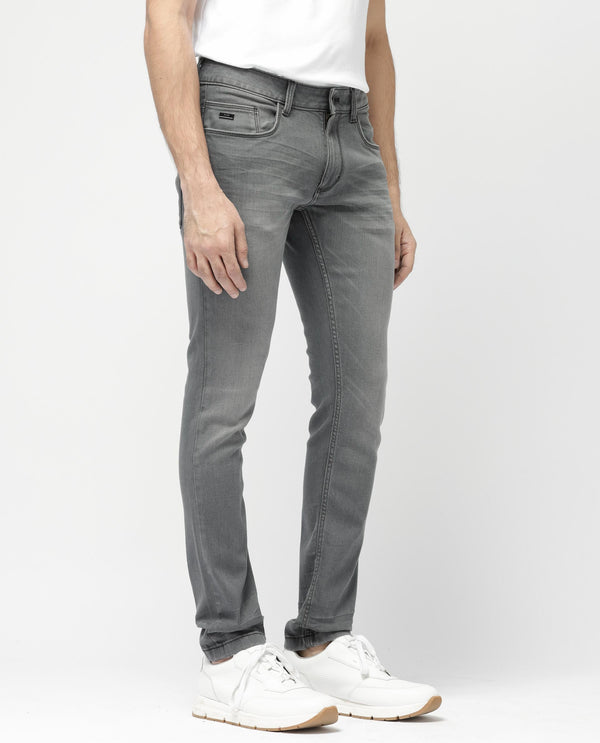 Rare Rabbit Mens Mesa Grey Cotton Polyester Solid Mid Rise Slim Fit Jeans