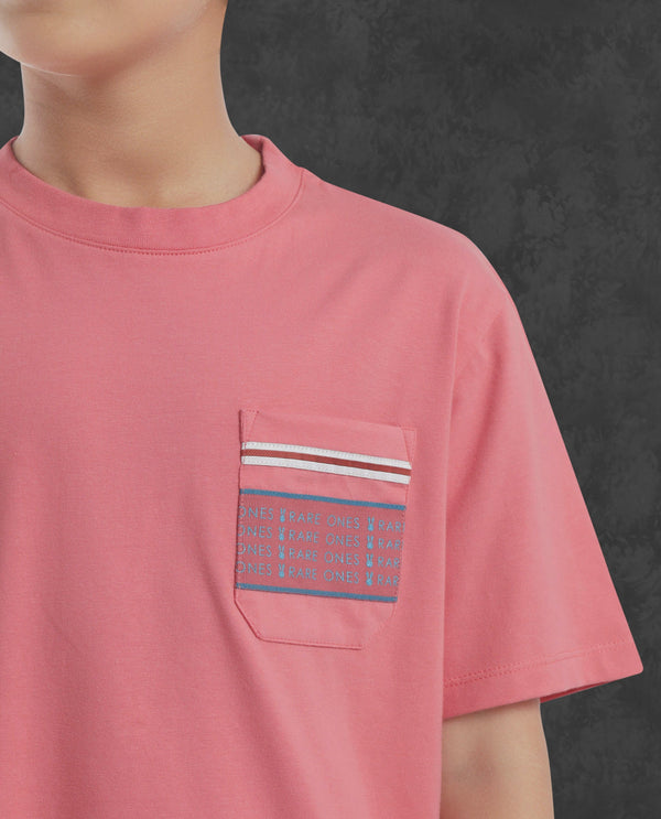 Rare Ones Kids Mitch Pink Cotton Full Sleeves Crew Neck Statement Print T-Shirt
