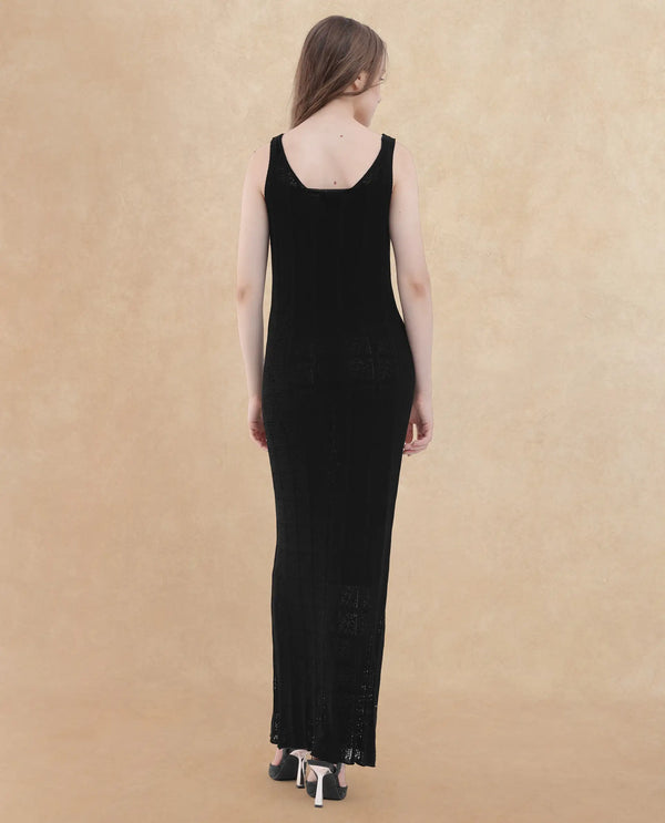 Rareism Womens Majoka Black Dress U-Neck Solid