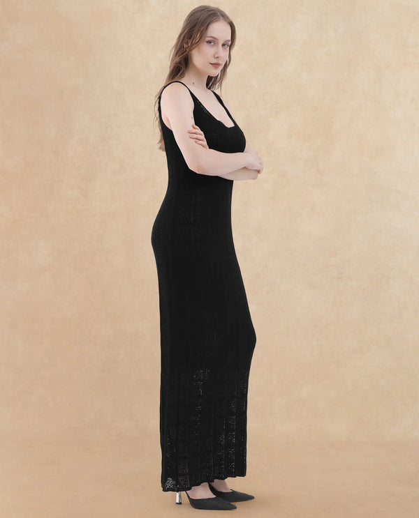 Rareism Womens Majoka Black Dress U-Neck Solid