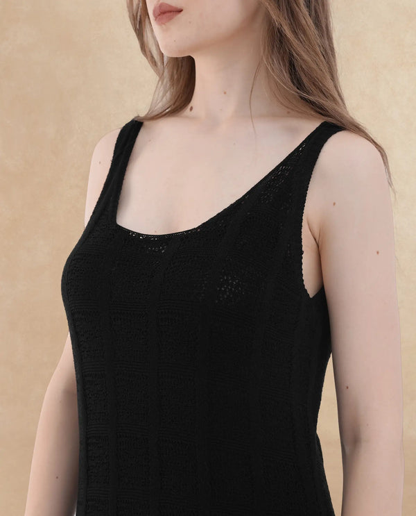 Rareism Womens Majoka Black Dress U-Neck Solid