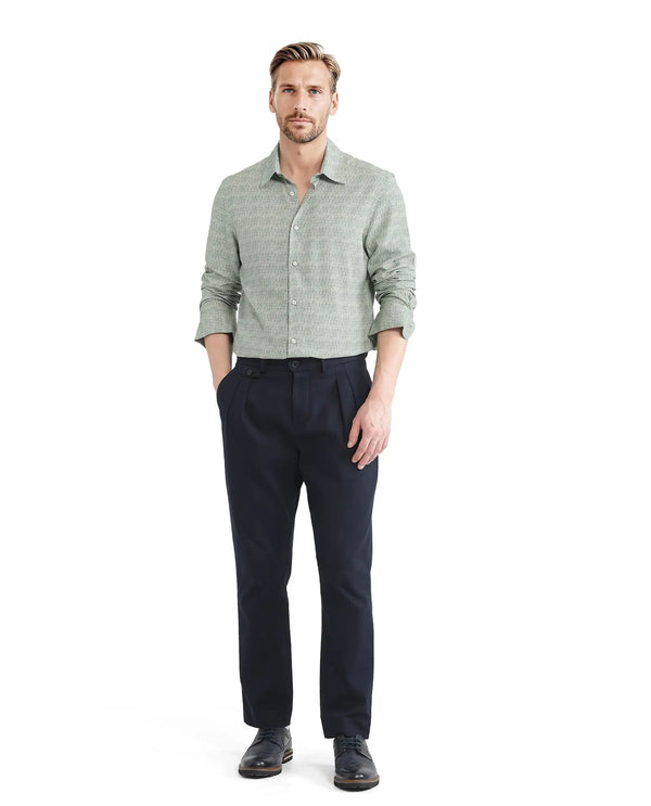 Rare Rabbit Men Msey Green Viscose Fabric Full Sleeves Collared Neck Button Closure Relaxed Fit Geometric Print Shirt