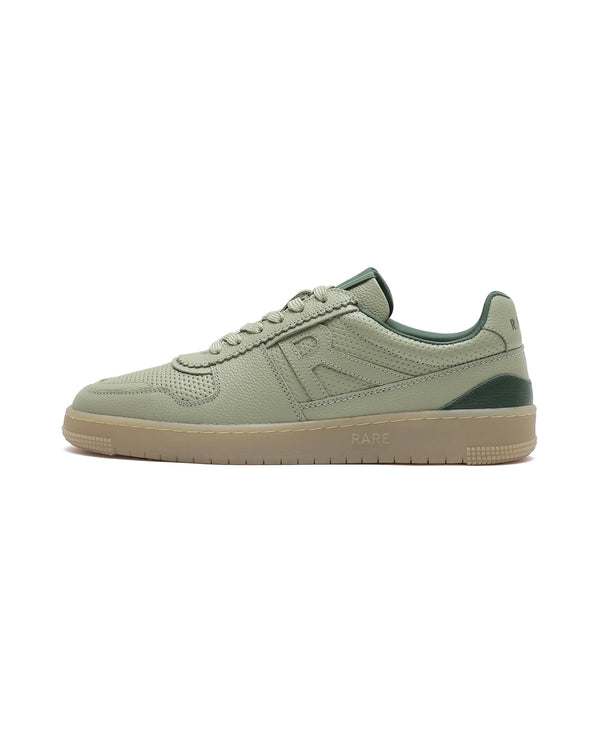 Rare Rabbit Mens Neva Sage Genuine Leather Lace-Up Closure Low -Top Dual Tone Sneaker