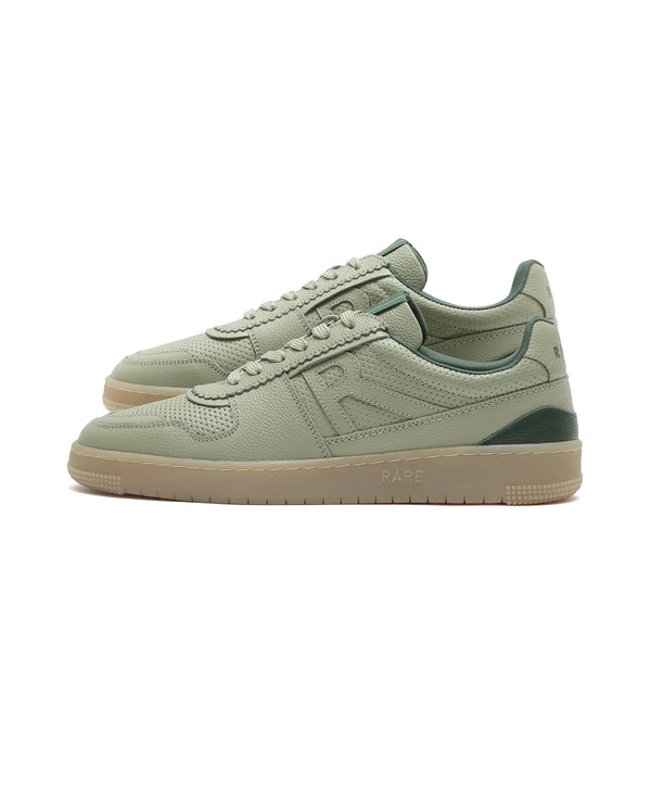Rare Rabbit Mens Neva Sage Genuine Leather Lace-Up Closure Low -Top Dual Tone Sneaker
