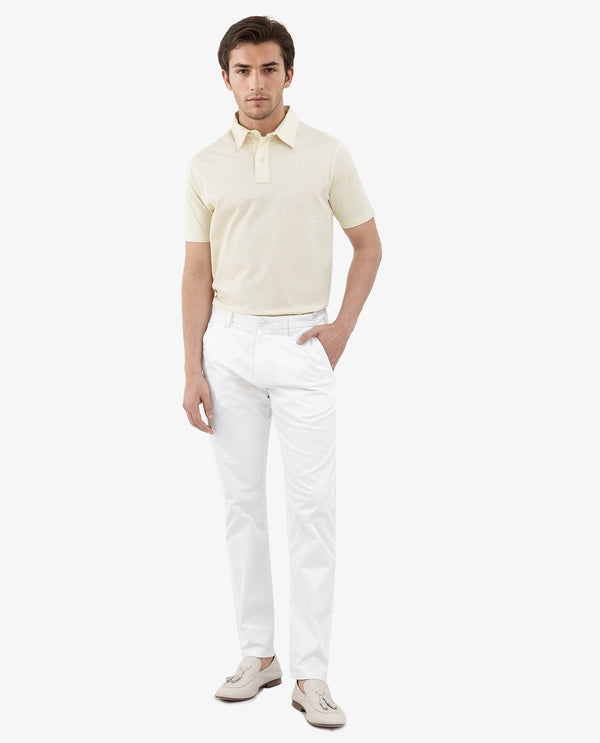Rare Rabbit Mens Nielson Pastel Yellow Cotton Fabric Short Sleeve Jacquard Polo T-Shirt