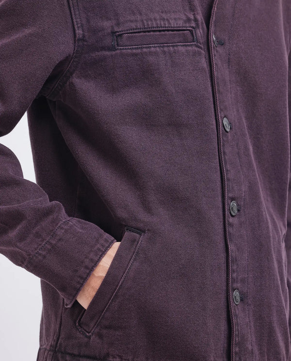 Rare Rabbit Men Nio Dark Purple Cotton Fabric Collared Neck Jacket
