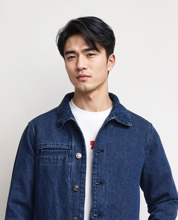 Rare Rabbit Men Nio Blue Cotton Fabric Collared Neck Jacket