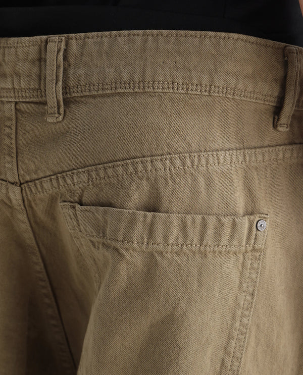Rare Rabbit Men's Niot Khaki Cotton Fabric Mid Rise Mid Wash Baggy Fit Solid Jeans
