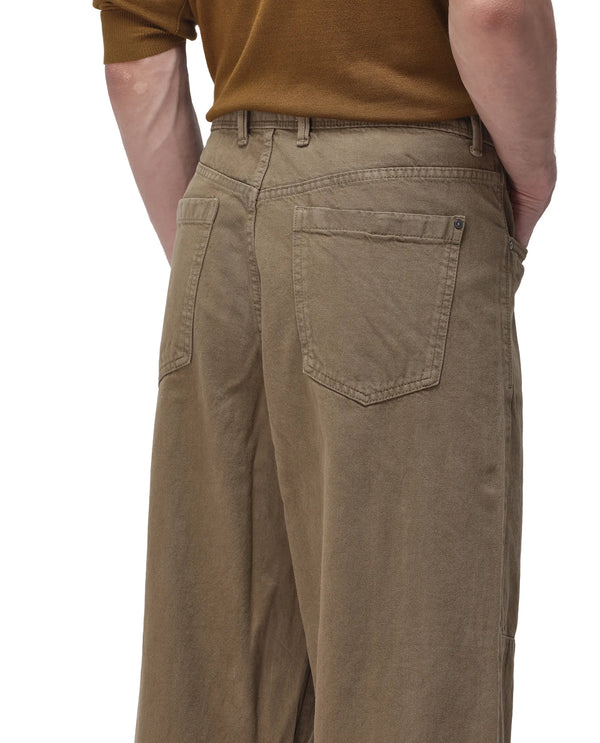 Rare Rabbit Men's Niot Khaki Cotton Fabric Mid Rise Mid Wash Baggy Fit Solid Jeans