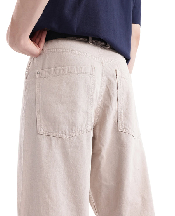 Rare Rabbit Men's Niretor-2 Beige Cotton Fabric Mid Rise Light Wash Baggy Fit With Attached Belt Jeans