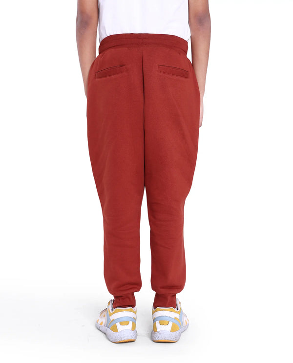 Rare Ones Kids Nir Rust Cotton Poly Drawstring Closure Regular Fit Plain Trackpant