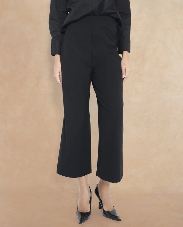 Rareism Women Noahti Black Cotton Fabric Trouser
