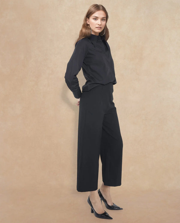 Rareism Women Noahti Black Cotton Fabric Trouser