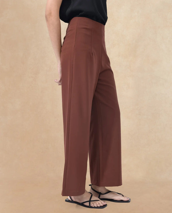 Rareism Women Noahti Light Rust Cotton Fabric Trouser
