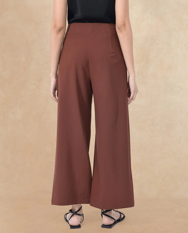 Rareism Women Noahti Light Rust Cotton Fabric Trouser