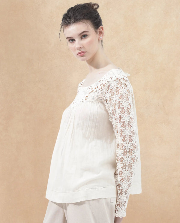 Rareism Womens Nora Light White Top Dyed