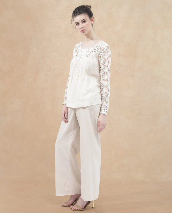 Rareism Womens Nora Light White Top Dyed