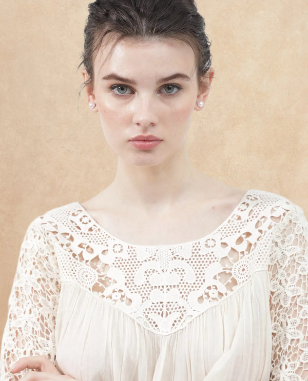 Rareism Womens Nora Light White Top Dyed