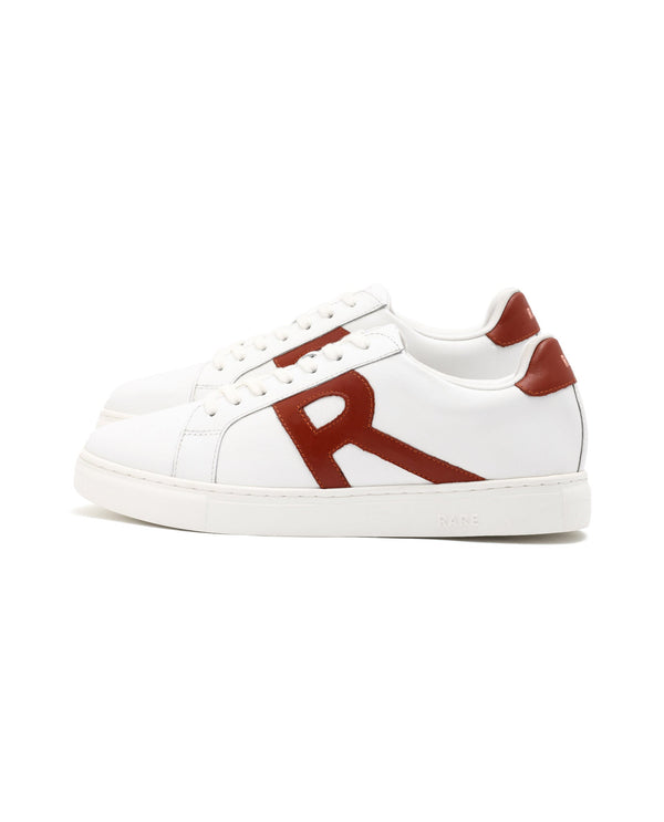 Rare Rabbit Men's Nova White Round Toe Smart Casual Low-Top Lace-Up Logo Branding Sneaker Shoes