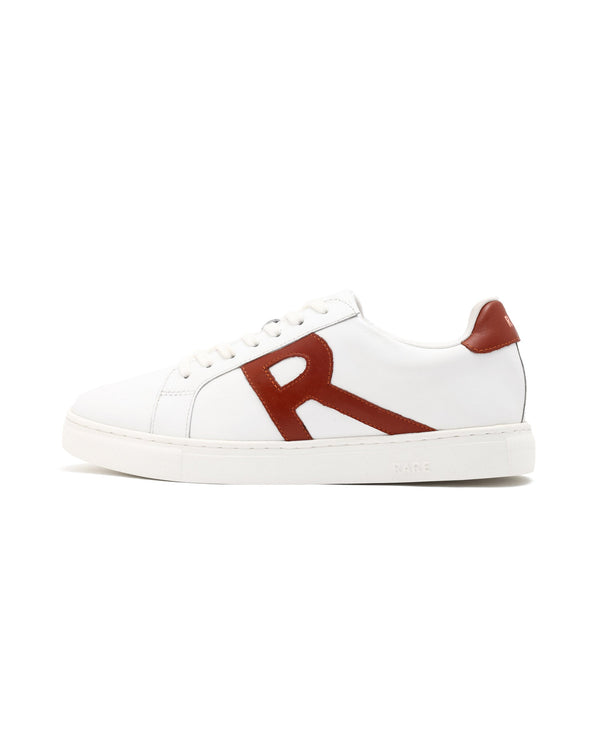 Rare Rabbit Men's Nova White Round Toe Smart Casual Low-Top Lace-Up Logo Branding Sneaker Shoes