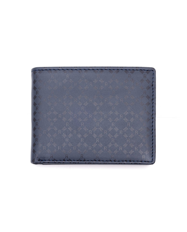 Rare Rabbit Men's Bamb Blue Bi-Fold Slim RFID Embossed Wallet