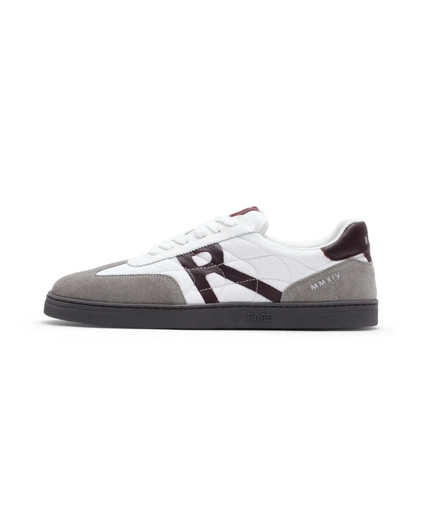 Rare Rabbit Men Atlas White Genuine Suede and Parachute Dual Tone Lace-Up Sneaker Shoes