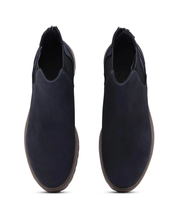 Rare Rabbit Men's Gum Pro Navy Classic Chelsea Boot