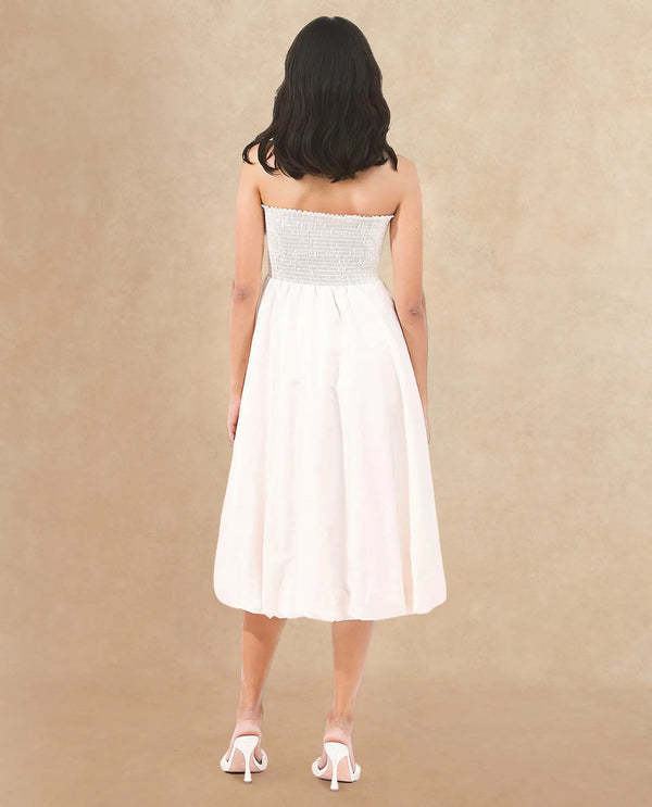 Rareism Womens Oligue Beige Dress Off Shoulder Solid