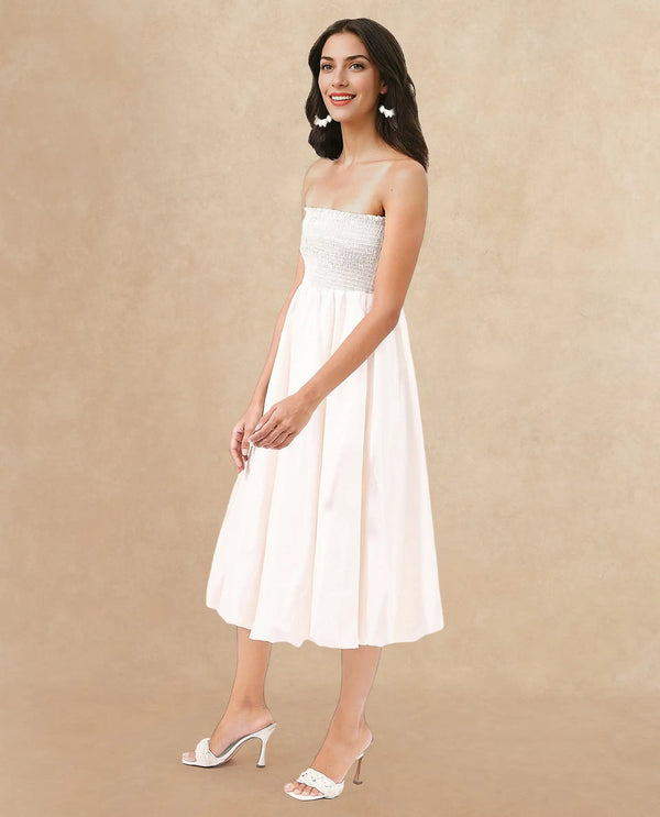 Rareism Womens Oligue Beige Dress Off Shoulder Solid