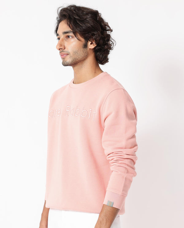 Rare Rabbit Men's Oranj Orange Cotton Polyester Fabric Full Sleeves Embroidery Branding Sweatshirt