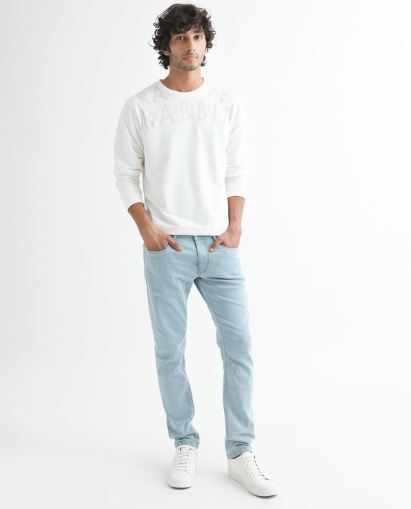 Rare Rabbit Men'S Oren Off White Sweatshirt Full Sleeves Solid