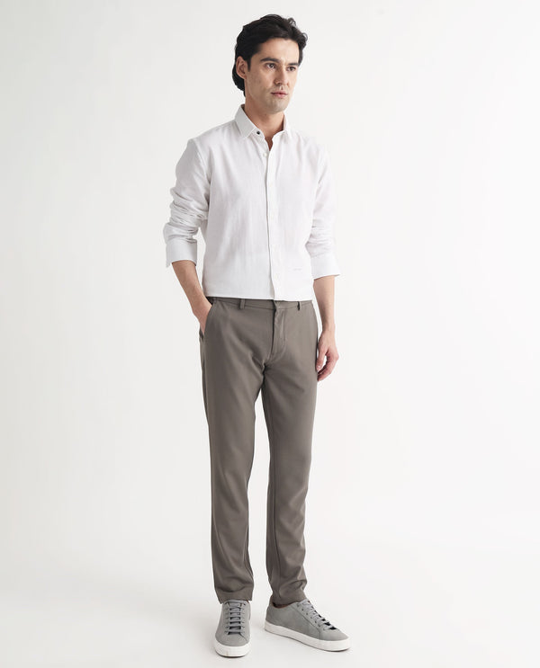 Rare Rabbit Mens Otago White Cotton Fabric Full Sleeves Regular Fit Solid Twill Shirt