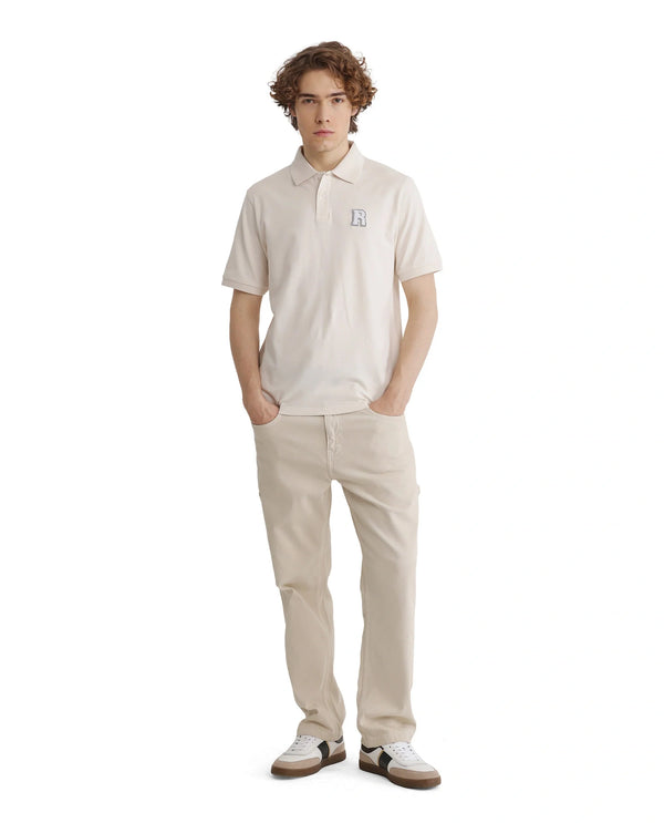Rare Rabbit Men Otes Off White Short Sleeve Regular Fit Embroidered Branding Plain Polo