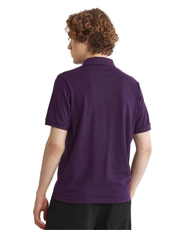 Rare Rabbit Men Otes Purple Short Sleeve Regular Fit Embroidered Branding Plain Polo
