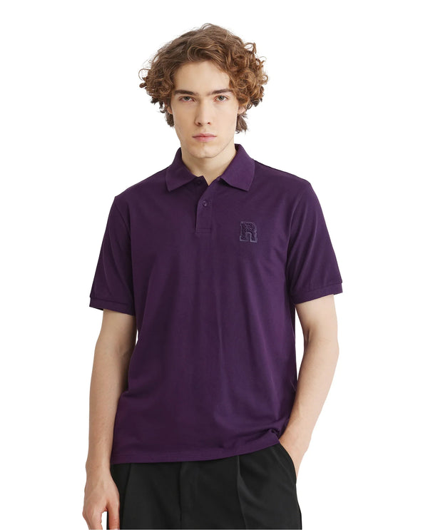 Rare Rabbit Men Otes Purple Short Sleeve Regular Fit Embroidered Branding Plain Polo