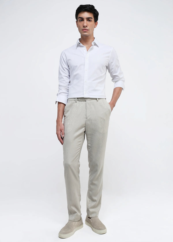 Rare Rabbit Men Oxo White Full Sleeve Collared Neck Button Closure Regular Fit Plain Shirt
