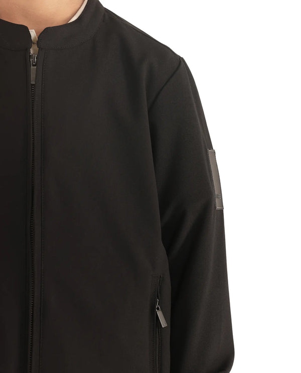 Rare Ones Kids Ozack Black Cotton Zipper Full Sleeve Jacket