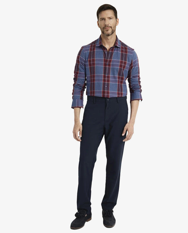 Rare Rabbit  Men's Paina Red Cotton Fabric Full Sleeves Regular Fit Twill Dupplin Checks Shirt