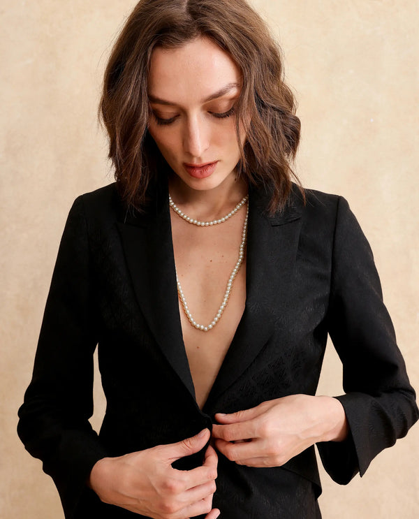 Rareism Women Palui Black Plain Blazer