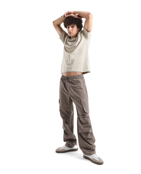 Rare Rabbit Men's Parc Dusky Olive Button Closure Regular Fit Plain Trouser