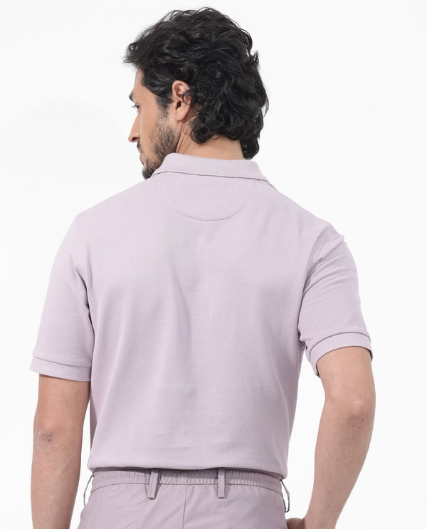 Rare Rabbit Mens Paret-Bright Purple Short Sleeve Embroidered Logo Solid Polo T-Shirt